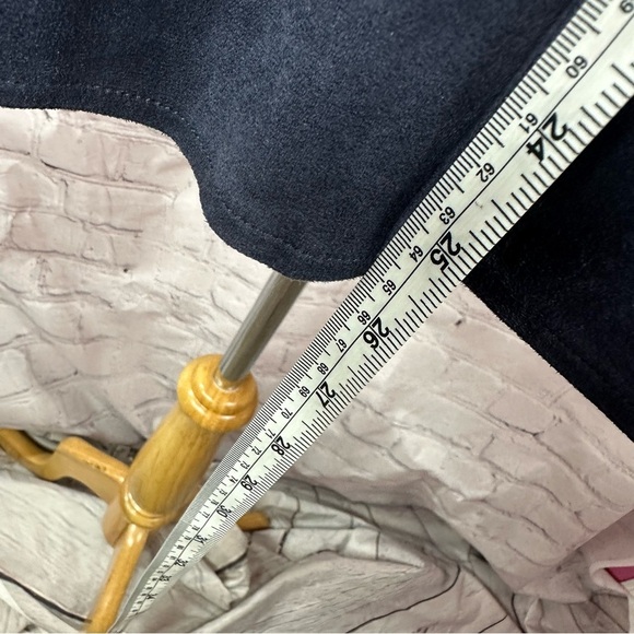 Chico's open front Cardigan Suede-like cut out edge lace-like look sz 3(XL 16) - Picture 4 of 9